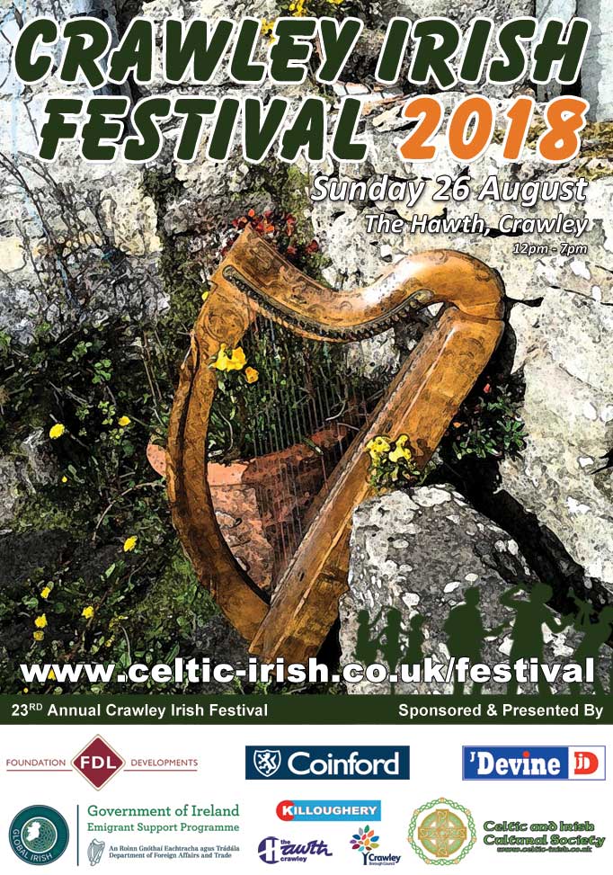 Best wishes to all at Crawley Hospital Radio @JoeExler @CathOliverRadio @HRC1287AM @IainRidgley Don't forget to pop along next Sunday to @thehawthcrawley &  join the rest of the 6,000 crowd at this year's Crawley Irish Festival
Info.. celtic-irish.co.uk/festival/