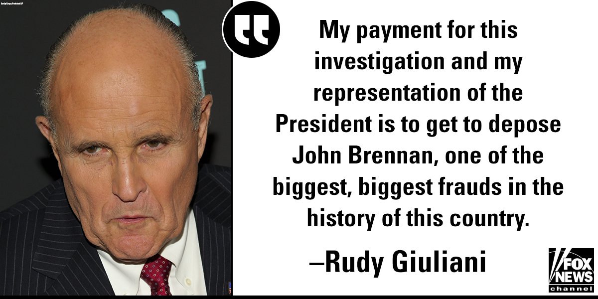 FoxNews's tweet photo. On "Sunday Morning Futures," Rudy Giuliani did not hold back in his comments about John Brennan. https://t.co/fYRKyevuoC https://t.co/rany85r3q4