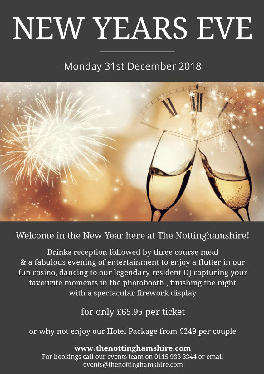 It's never too early to start planning your New Years E
vening celebrations and here <a href="/thenottmshire/">The Nottinghamshire</a> we have a fabulous evening organised including a great value hotel package! For more information call our events team on 0115 933 3344 or email events@thenottinghamshire.com #NYE