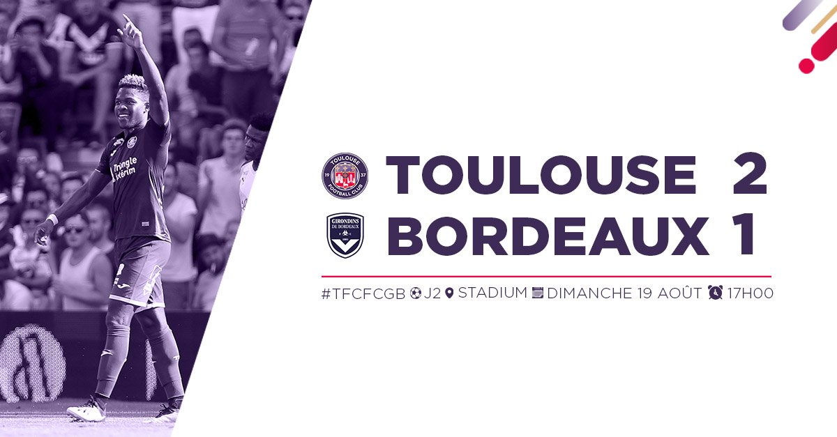 Première au Stadium de la saison et première victoire, qui plus est dans le #DerbyGaronne !! LA GARONNE EST ..... 😈

2-1 #TFCFCGB