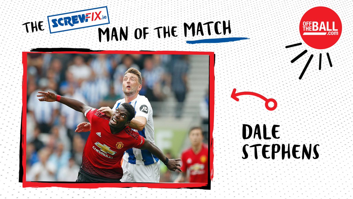 offtheball's tweet photo. #ScrewfixMOTM
@OfficialBHAFC's Dale Stephens was voted man of the match after helping the Seagulls to a 3-2 victory over @ManUtd
@ScrewfixIreland https://t.co/54aRU7MAwC