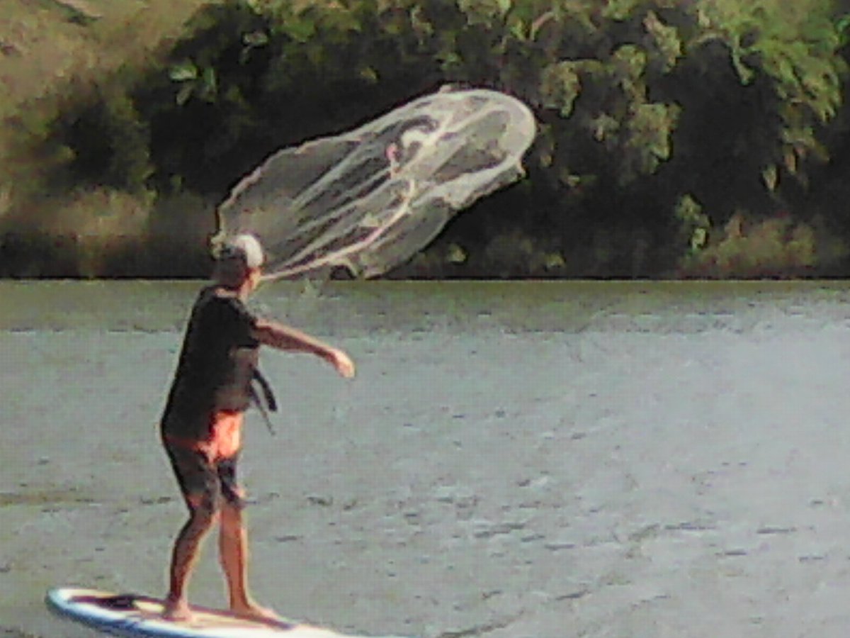 Chillwithwillza's tweet image. Very impressed with his #CASTNET skills from a SUP.Biggest mullet I&apos;ve everseen