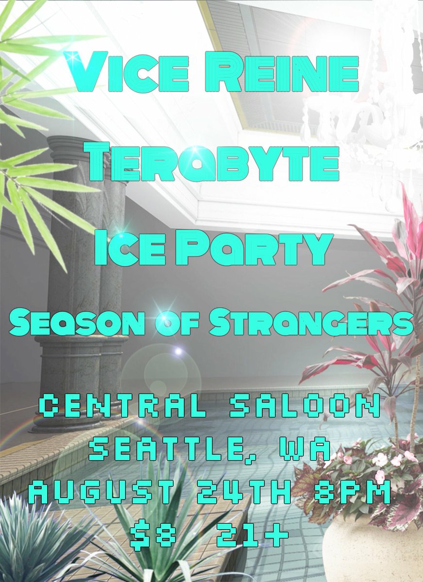 Come out and support some rad touring artists this Fri. at <a href="/CentralSaloonWA/">The Central Saloon</a> Tavern.
<a href="/VICEREINEmusic/">Vice Reine</a> #dystopian #disco #punk #party from San Francisco and #electronic #pop Terabyte from Oakland. Also on the bill is local acts Ice Party and season of strangers. #livemusic #Seattle