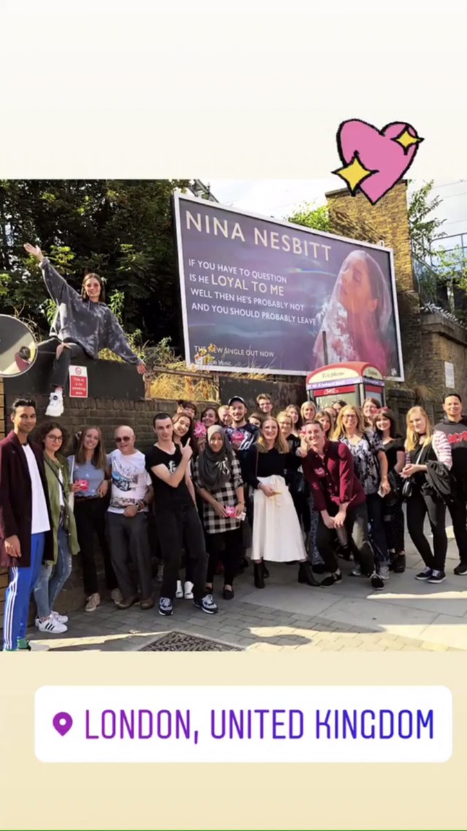 #Today was #theBestDay😁 #meeting @NinaNesbitt💕for her #billboard on #CaledonianRoad she’s #climbing like on an #appleTree🤘🏻😛 & #soHappy #seeing @MeganCollins23♥️too😀 & @slhixpster🔆 just #rocks man😎