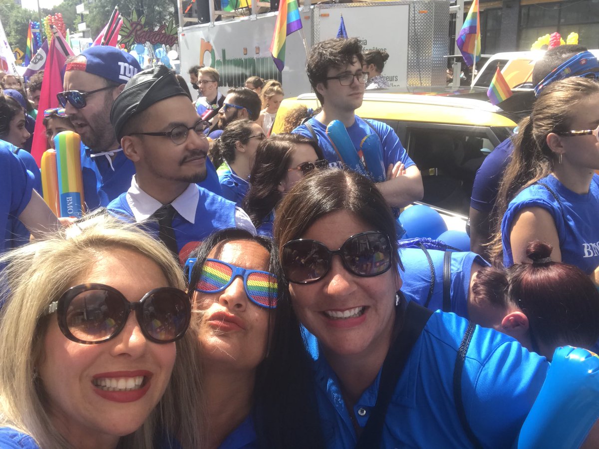A cool 35 degrees at BMO PRIDE PARADE!  Celebrating with the whole QC team and leaders.  Doing the BMO SHAKE! Proud2work@bmo
