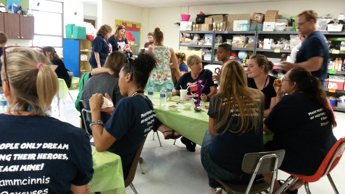 LarrabeeSonia's tweet photo. McInnis Staff celebrated the end of a successful week 'ice cream' style! @PortersPitch @mimi0906 @McInnisElem #teammcinnis https://t.co/3Sc28Zr7ZG