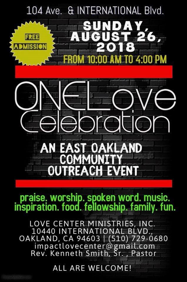 Join #lovecenterministries on August 26 from 10am-4pm for a day of celebrating #praise #family #music and #fun.  10440 International Blvd. in East Oakland.