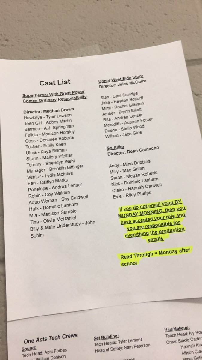 gcdrama2691's tweet photo. CAST AND CREW LIST ONE ACTS 2018 https://t.co/sfpRlLrPIu