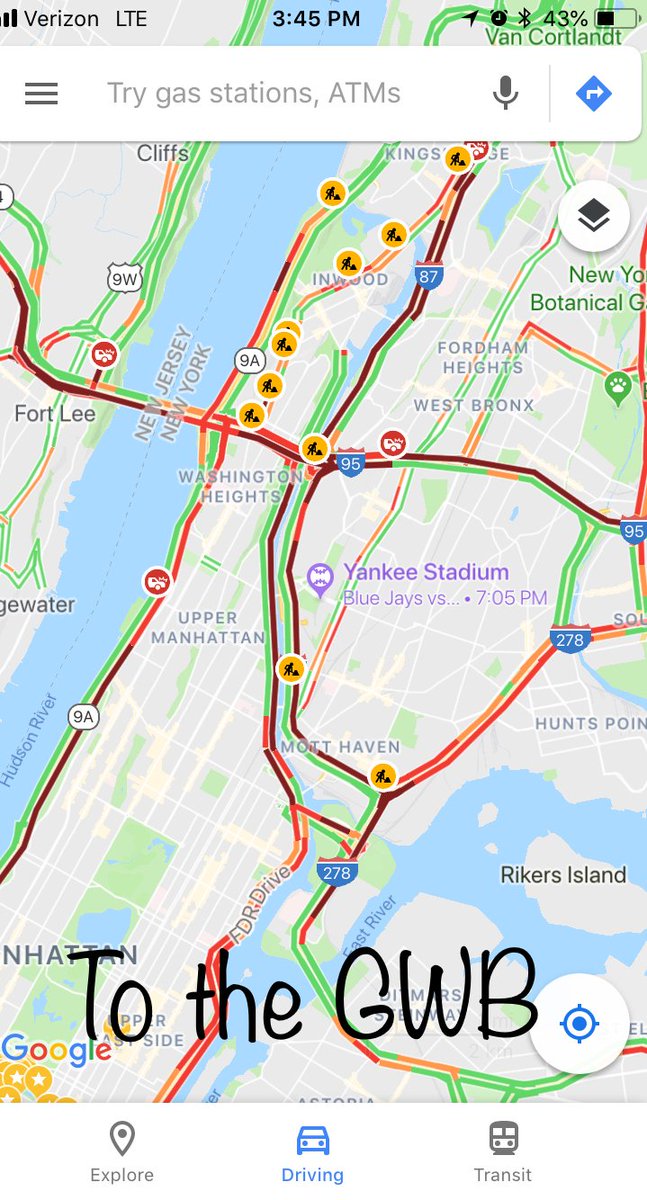 jimfeldman's tweet photo. Not saying I’m in a rush, but I would like to make it home before my kids graduate college. #rushhourinnyc #fridayrushhour #gwb #lincolntunnel #hollandtunnel https://t.co/txzJdtkqUV