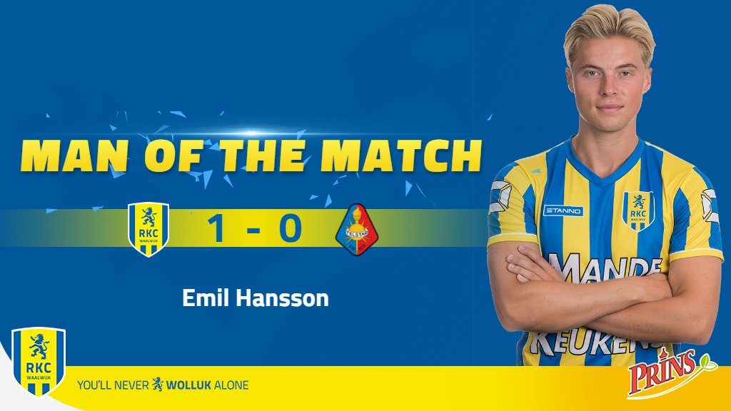 De Man of the Match van vanavond is onze doelpuntenmaker Emil Hansson! 

#rkctel