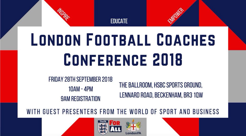 ATTENTION all #grassroots #football #sports #coaches in #london great opportunity to attending #londonfootball ⚽️ #coaches #conference #2018 😎 @LondonFA @LondonSport @middxfa @AmateurFA @surreyfa @CoachingFamily @coachingbadges @NikePartner