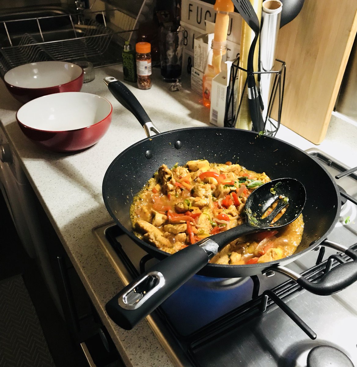 UkSquonker's tweet photo. House husband is useless I ended up cooking - homeless dude outside the aldi so we made him a bag of stuff up and took it down to him https://t.co/WJKsmHzAzY