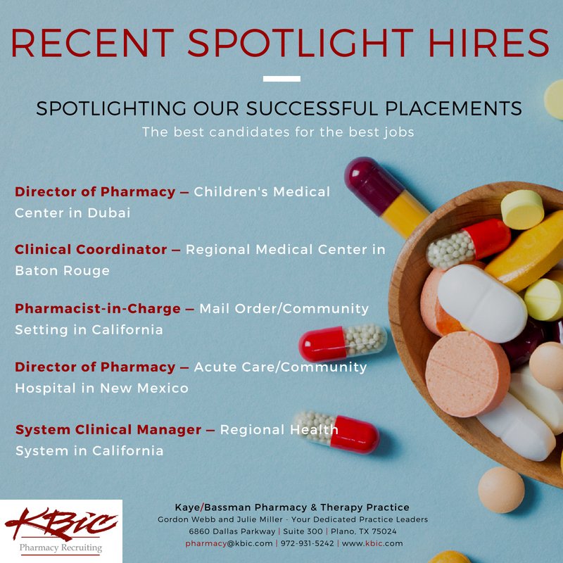 Pharmacy_KBIC's tweet photo. Start your #career with #KBIC Pharmacy! Check out our recent #pharmacy placements at top institutions and see why #pharmacists choose us for their unique #hiring needs. Get Hired Today: https://t.co/ASH9o8bEfu https://t.co/MSaEz4uLw0