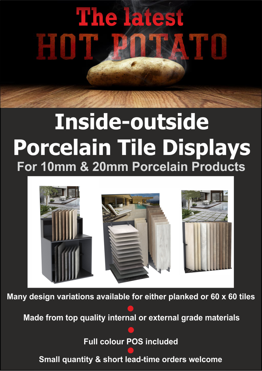 vision_display's tweet photo. Selling 10mm/20mm porcelain for inside-outside tiles? - these seem to be very much the tiles of the moment, so you need to know about our latest displays designed for these products & made specifically to suit your range #porcelaintiles #insideoutsidetiles #visiondisplay https://t.co/DLMge1LBKW