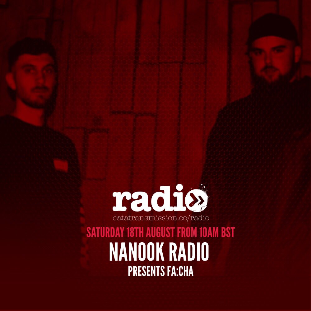 On this weeks ‘Mix of the week’ Show we have <a href="/FachaDJs/">Fa:cha</a> a duo making a name for themselves in Liverpool playing some great events including our Day &amp; Night event in September. Make sure to listen to there mix on the show Tomorrow on <a href="/Datatransradio/">Data Transmission Radio</a>