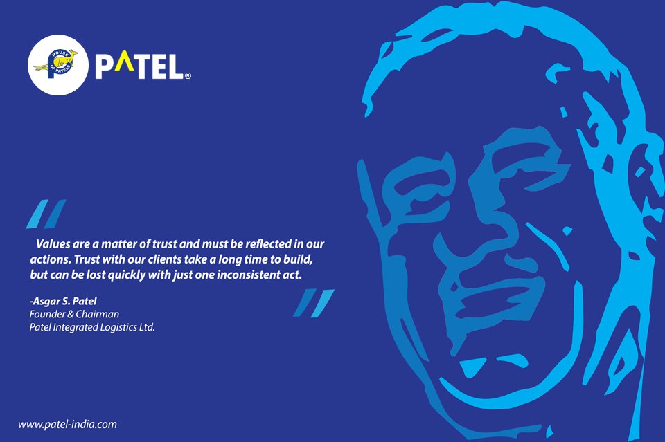 PatelIntegrated's tweet photo. A quote from Asgar S. Patel, the pioneer of multimodal transportation in #India
https://t.co/IQK6FHQyL4 | 1800 22 3666
India's 1st Multimodal Transport Operator.
#PatelIntegratedLogisticsLtd #AsgarPatel #HouseOfPatels #QuoteOfTheDay #FoundersFriday #LogisticsinIndia #Trust https://t.co/3b67ePdg7f
