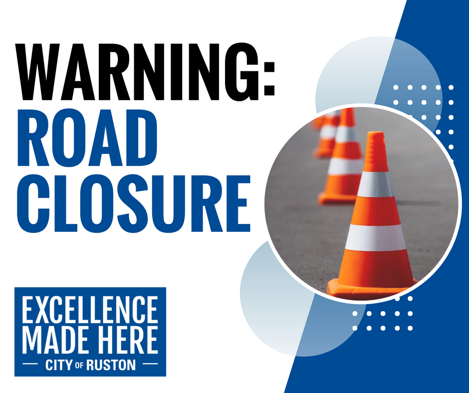 ROAD CLOSURE; Reynolds Drive will be closed to through traffic beginning on tomorrow, August 18 at 6:00am and remained closed until Monday, August 20 at 6:00am. If you have any questions, please call 251-8611. #ExcellenceMadeHere