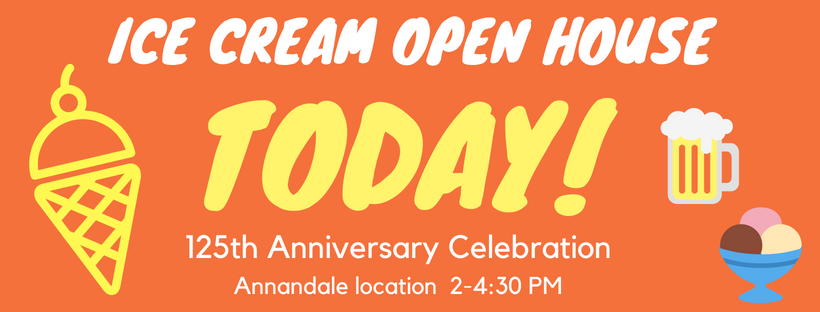 Stop by TODAY (Aug. 17) from 2-4:30 PM at our Annandale location for ice cream sundaes and root beer floats... on the house! #yummmmy #celebrating125years #weallscreamforicecream #lakecentralbank #Icecream