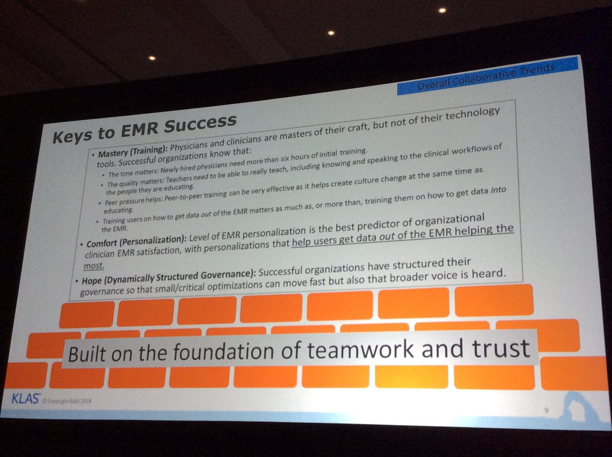 Marissa_stone's tweet photo. #KLAS discusses Keys to #EMR Success. It all begins with mastery! @AprimaMedEHR #Aprimauc18 https://t.co/k5lPZu9lb7
