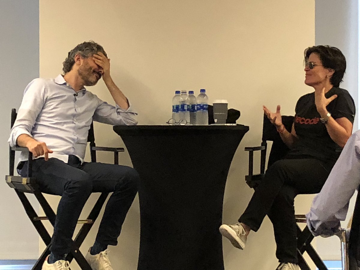 charohenriquez's tweet photo. Today at @nytimes, @mikiebarb had a fantastic talk with @karaswisher. As you can see by Michael’s expressions, Kara was a great interview. 😂 https://t.co/0j1MHMfe3y