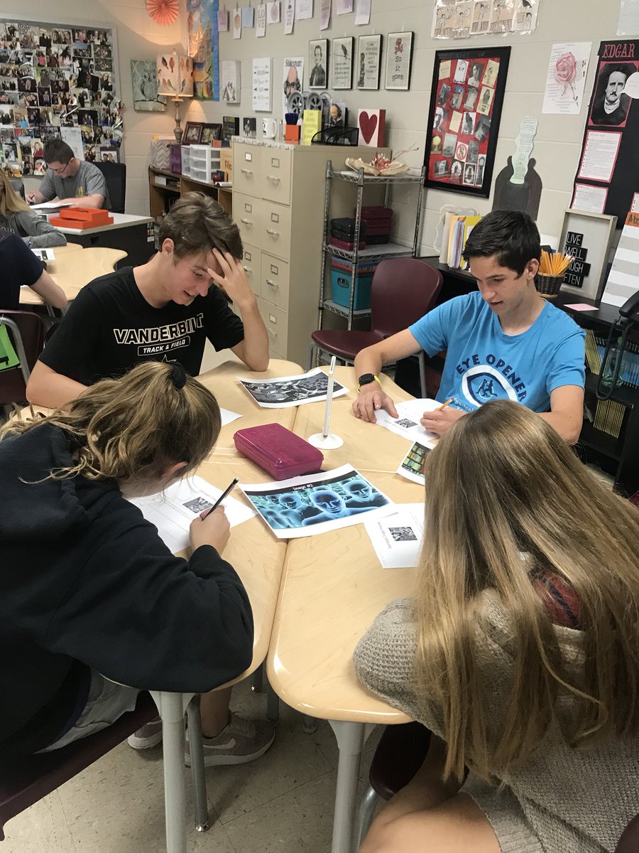 English 10 students are using visuals to identify characteristics of dystopias today. <a href="/jcityTNschools/">JohnsonCitySchools</a> @SHHS_JCS