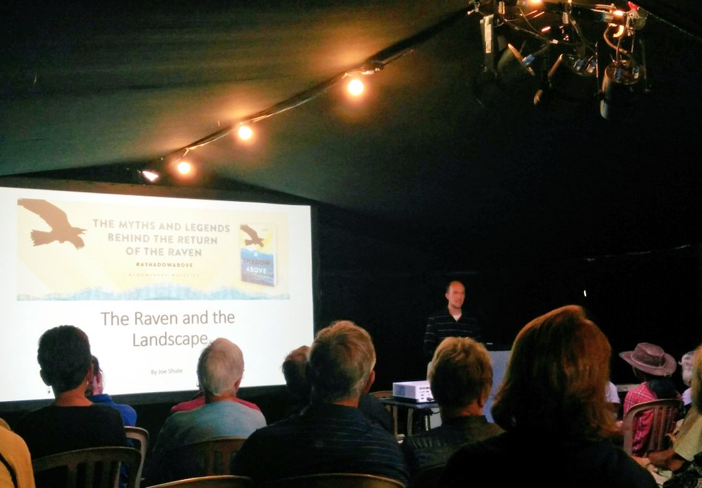 chiffchat's tweet photo. Such a brilliant talk by @JoeShute all about the fall and rise of the Raven through history and in our popular imagination #AShadowAbove #Birdfair https://t.co/eXo3OlI7FO