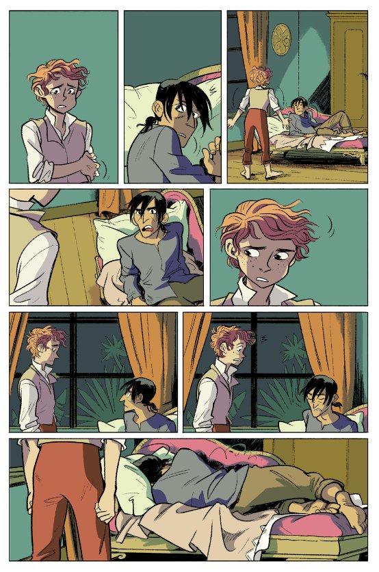 Hope writes fantastic scripts full of emotional and dramatic character moments. Scenes between two characters are some of the most fun to draw (dialogue taken out of these to avoid spoilers ;) ) 3/ 