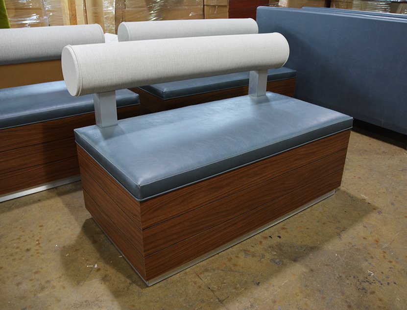 MaxsunGroup's tweet image. A lot of neat seating options coming to Cafe Bark including booths with back rolls, couches, and even seats for your pets (not pictured) #booth #banquette