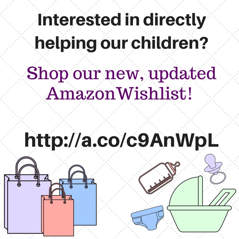 Did you know that our Residential Program uses approximately 2,000 diapers and 20,000 wipes a week? Please help us with these urgent needs and shop our newly update Amazon wishlist! size 5 and 6 diapers, diaper wipes, and car seats. a.co/dVKgP3W