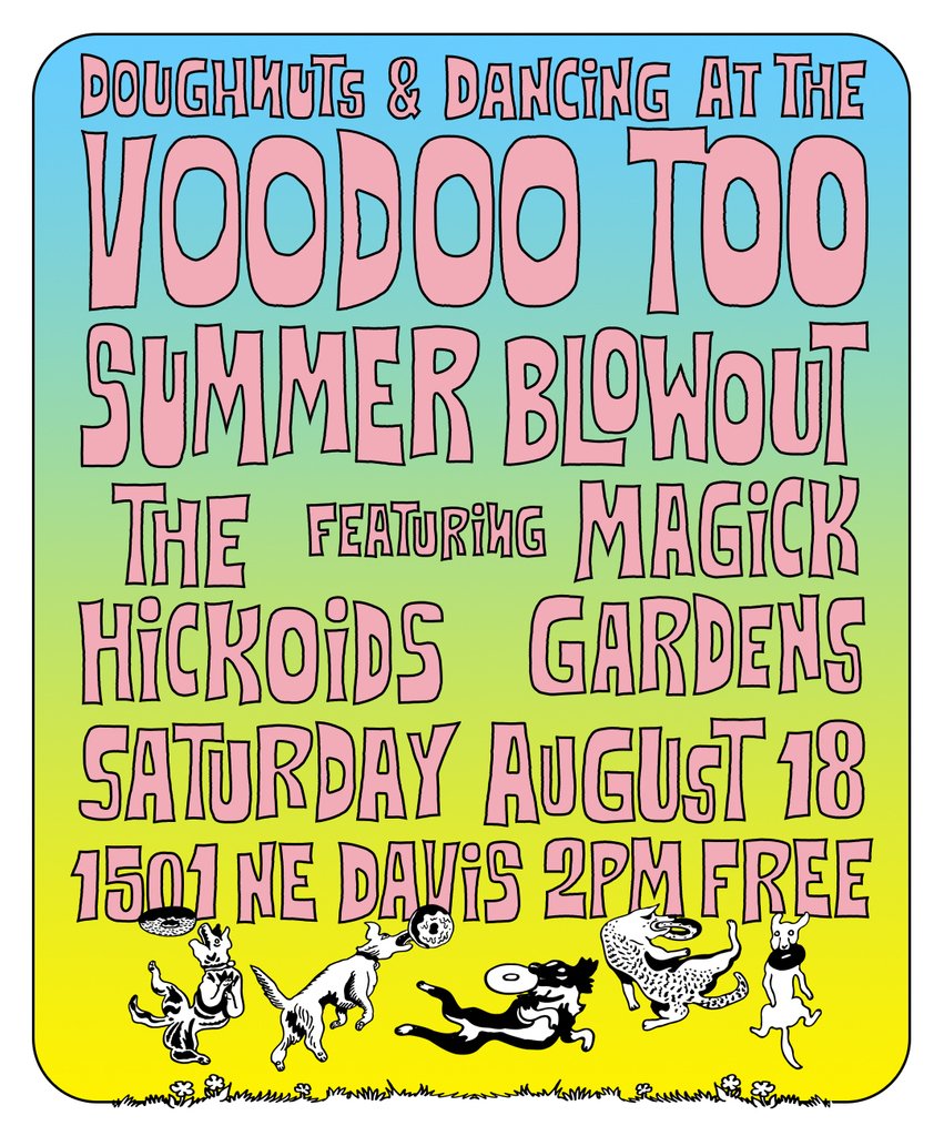 VoodooDoughnut's tweet photo. Join us tomorrow (Saturday, August 18th) @ our #VoodooToo shop in #Portland for the SUMMER BLOWOUT featuring #LIVEMUSIC, DOUGHNUTS, DANCING & FUN for all-ages and it's #FREE. We've got the music of the #Hickoids & Magick Gardens starting @ 2pm!
#VoodooDoughnut #PDX #PortlandOR https://t.co/SrdD2QtiLb