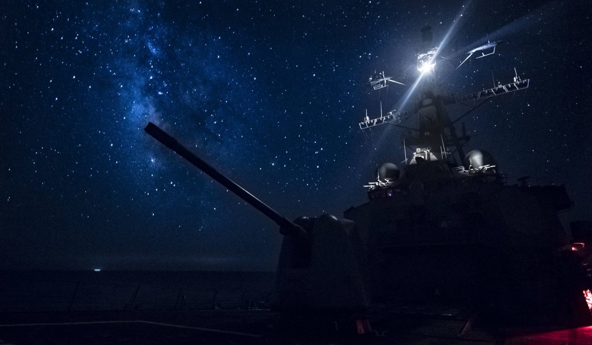 #Sailors aboard #USSCarney get a great view of the night sky from the middle of the #MediterraneanSea!