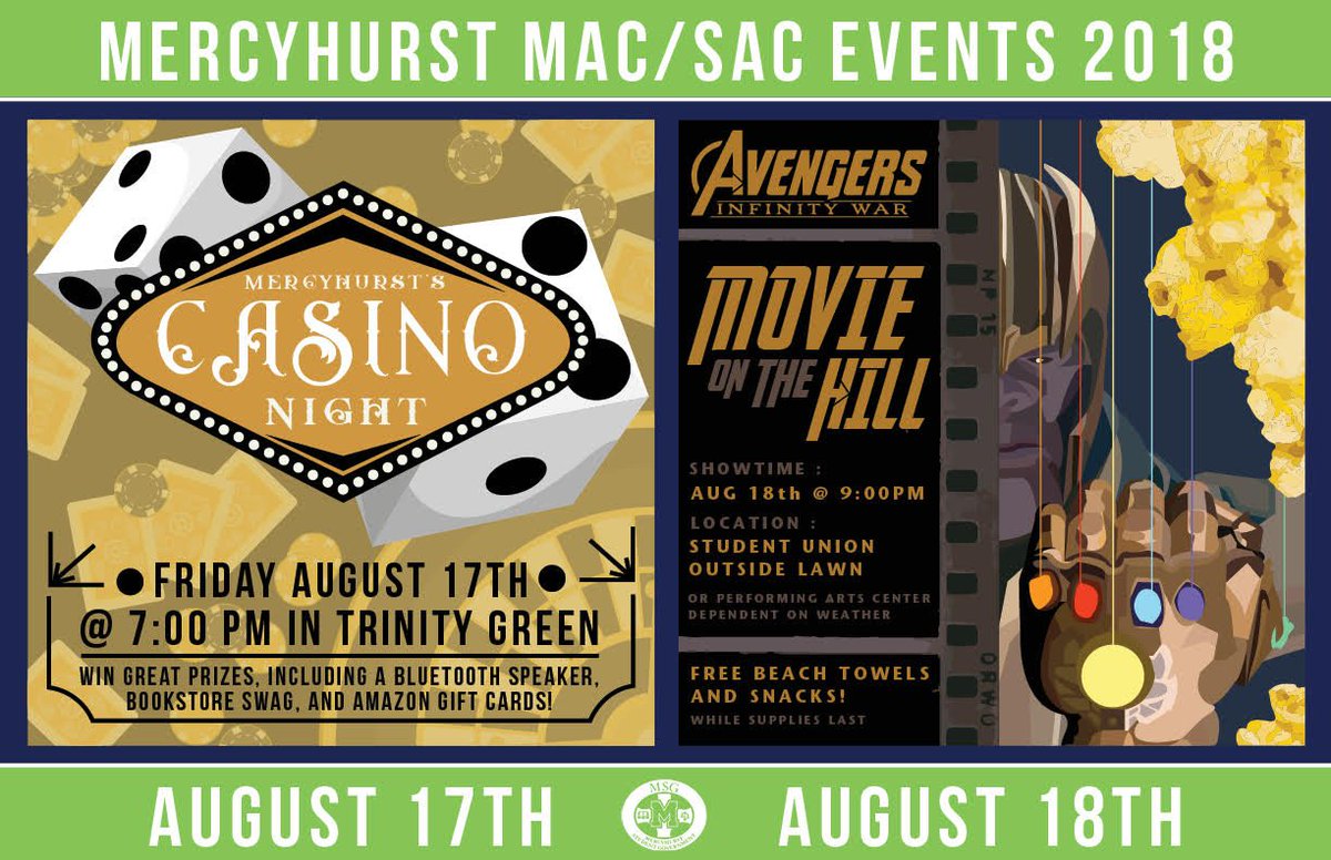 msgLakers's tweet photo. Welcome Home Lakers! #HurstWelcomeWeek
β οΈ Tonight: Casino Night
π½οΈ Tomorrow: Movie on the Hill ft. Avengers: Infinity War https://t.co/dUp1MPpwm0