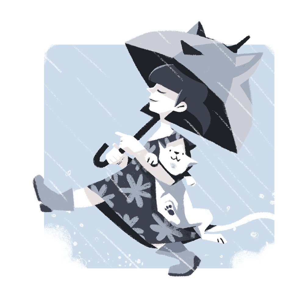 ArternDesign's tweet photo. Happy #Friday my dear @Clr_Collective friends! 💕😍 This week's #colour_collective celebrates how a cold #RainyDay in #August can still be fun, even if in #basaltgray, if you have a friend with you 😺 ☔️🌧️ wish you all an amazing #weekend #illustration #FridayFeeling https://t.co/Nyyz9JDUQ1