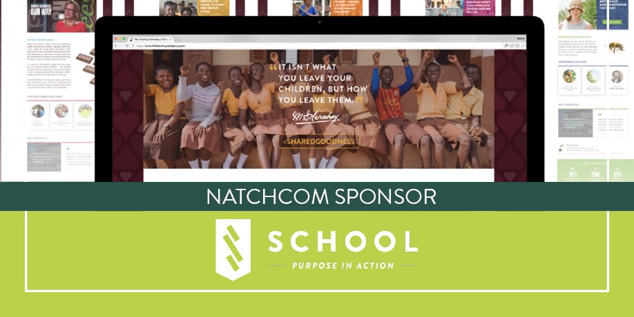 NatchCom's tweet image. The good people at @schoolhelps recognize that brands and organizations have a purpose story to tell. They help you find that story, authentically express it in culture, and enroll your audiences to take action. Thank you, School, for your Gold Sponsor support of #NatchCom!