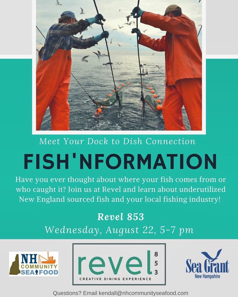 DrSquidgNH's tweet image. Wanna get some #Fishnformation  about local #underutilized #NHSeafood, and who caught it? Then join us on Wed. 8/22!  @UNHExtension @NHSeaGrant @NHCommunityFish