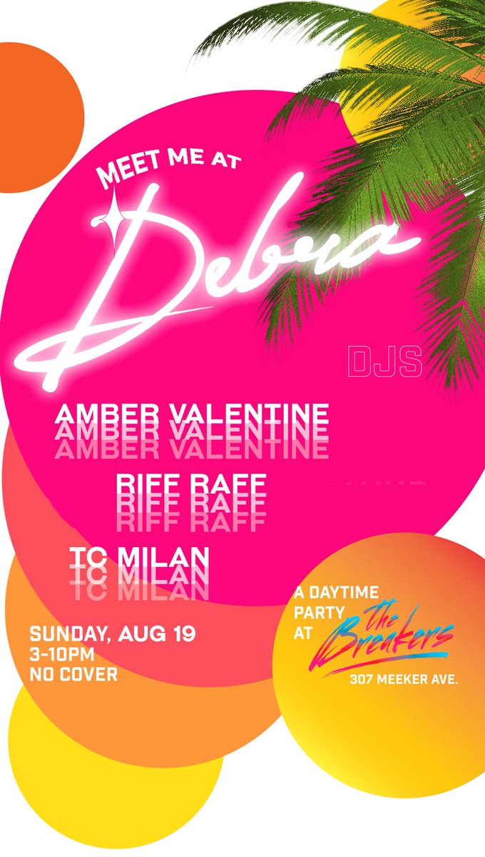 NYC!! I’m back and djing <a href="/AmberVtine/">Amber Valentine</a> ‘s new fab party DEBRA this Sunday with Riff Raff!! WE DANCE 💃🏽🌴🌈🔥🍹💖