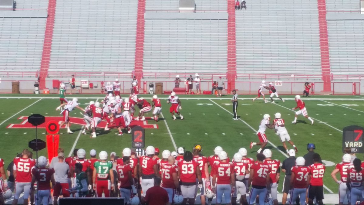 MitchKrenk's tweet photo. Checked out @Huskers scrimmage with over 100 former players. Thanks for the invite @coach_frost @Matt_Davison ! #Letterwinners #Tradition #LikeWhatISee #GettingBetter https://t.co/th8t3olLXf