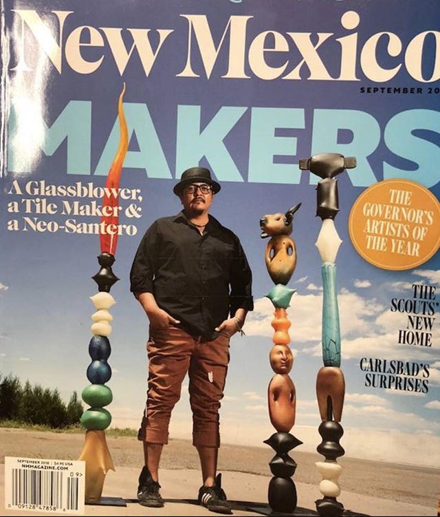 lafondasantafe's tweet photo. Native glassblower Ira Lujan, Taos/Ohkay Owingeh  will be here at La Fonda in the New Mexico Room during Indian Market. Make sure to pick up a copy of the September New Mexico Magazine. Ira is on the cover! 
#santafeindianmarket #lafondaontheplaza #IraLu… https://t.co/fBKF8oWtks https://t.co/1fXDrx2hif
