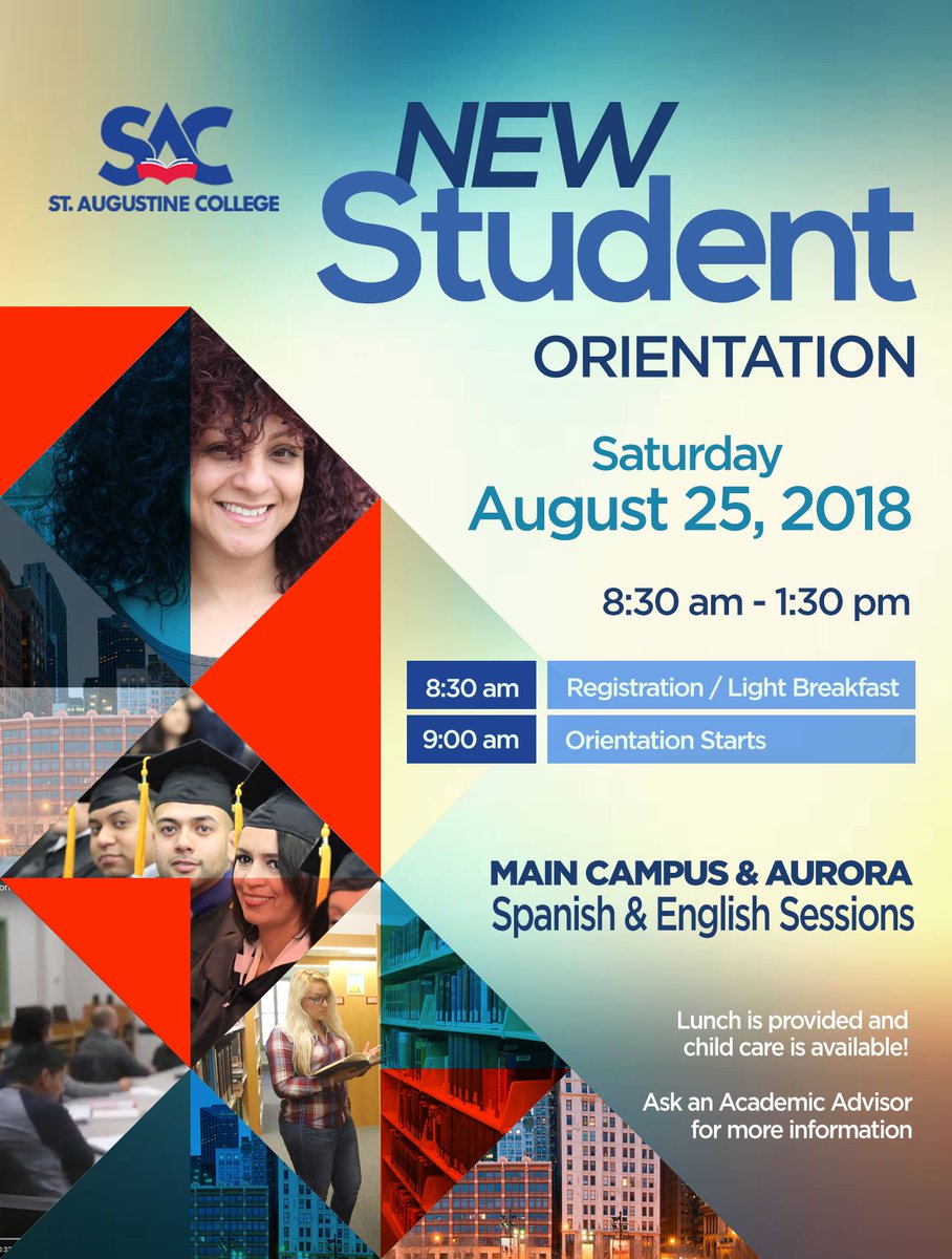 InvestAurora's tweet photo. Sign up for St. Augustine's New Student Orientation taking place next Saturday. https://t.co/Ygai5F46DO