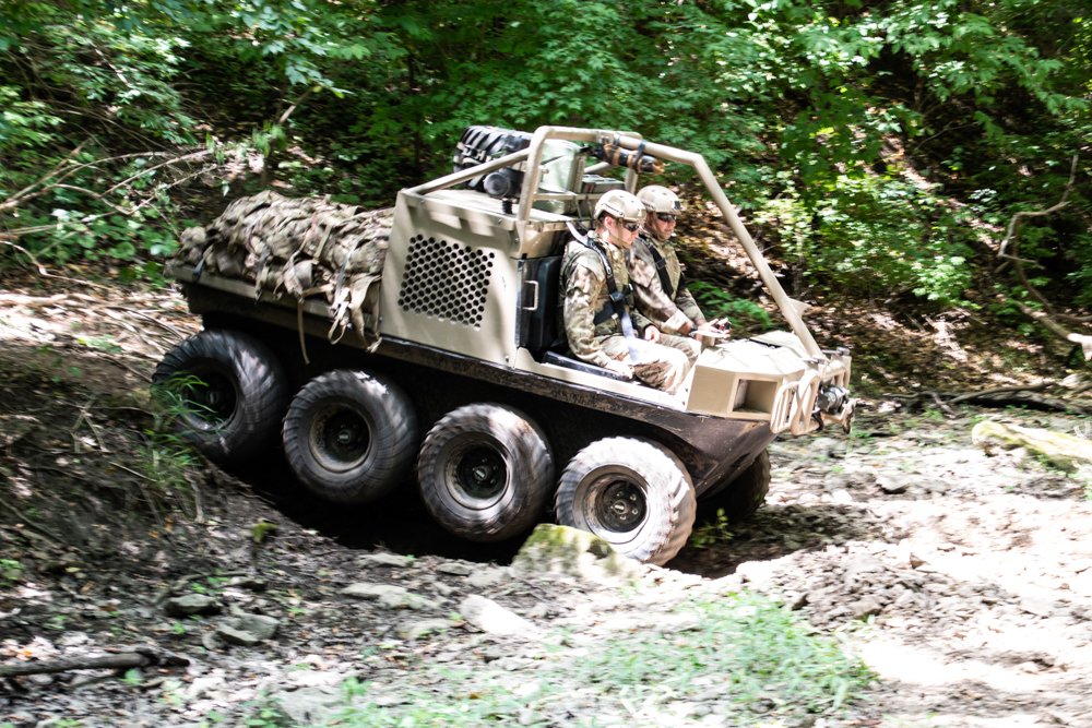 HIPPOmultipower's tweet photo. Here's a #sneakpeek of our new #militarytech currently undergoing trials Meet the #HIPPO #ATSV, our amphibious #allterrain #multipower vehicle able to traverse snow, swamp, mountain and desert alike. It can even be delivered to remote sites by parachute via support helicopter. https://t.co/hnfXVcuclh