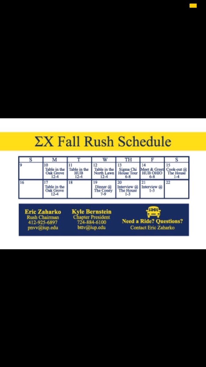 Fall rush is around the corner! Come meet the brothers and see what Sigma Chi is all about!