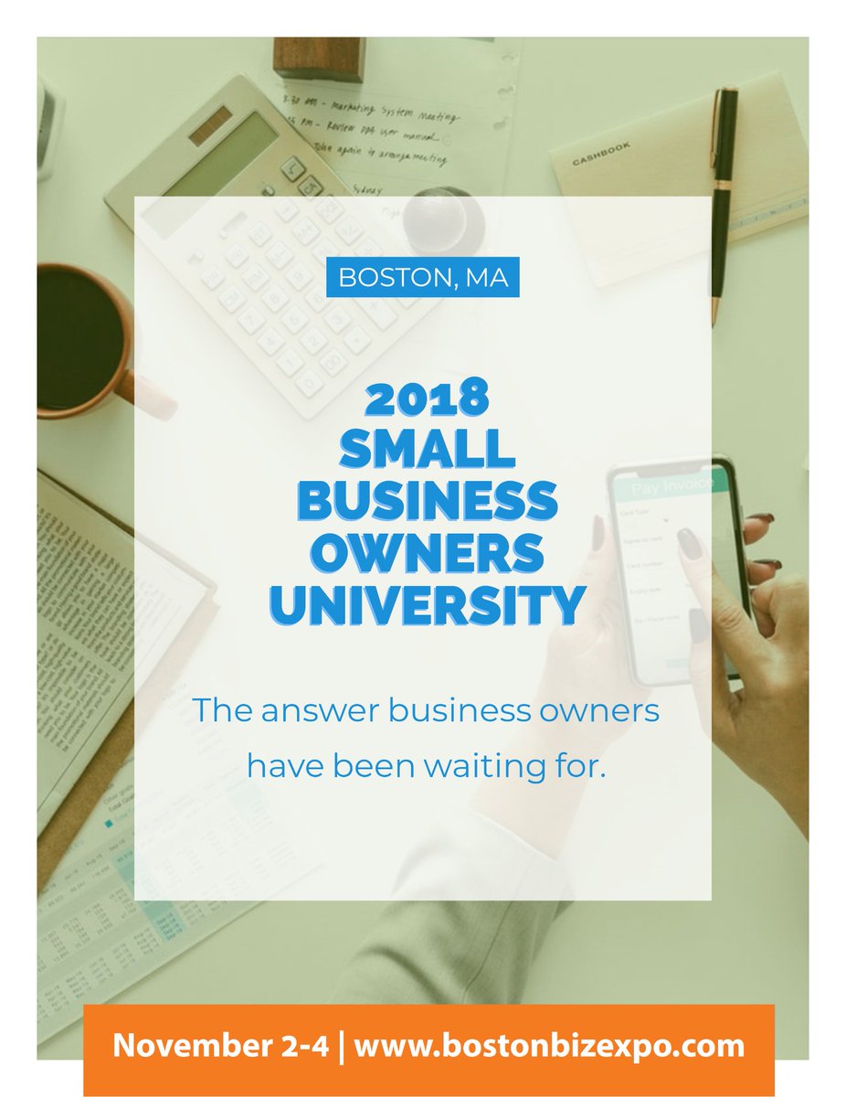 payroll_express's tweet image. Boston--The Small Business Conference: a comprehensive weekend built 4 those trying 2 take their biz 2 the next level. Get familiar w/ all areas of owning a small biz &amp;amp; leave w/ info u can immediately apply
#smallbusiness #taxes #HR #llc #finances #payroll bostonbizexpo.com