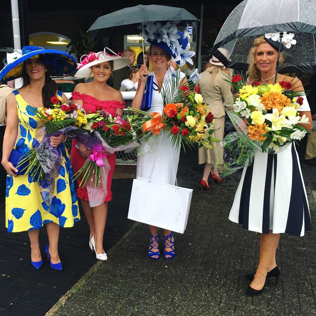 CatterickRaces's tweet image. Holly Anderson wins our Best Dressed Lady sponsored by La Fille Rouge, looking stunning in a fuchsia pink dress! The @BerberLeatherUK Best Hat winner is Wendy Kelly who wowed the judges with her intricate floral blue hat! 💐👏🏼🥂