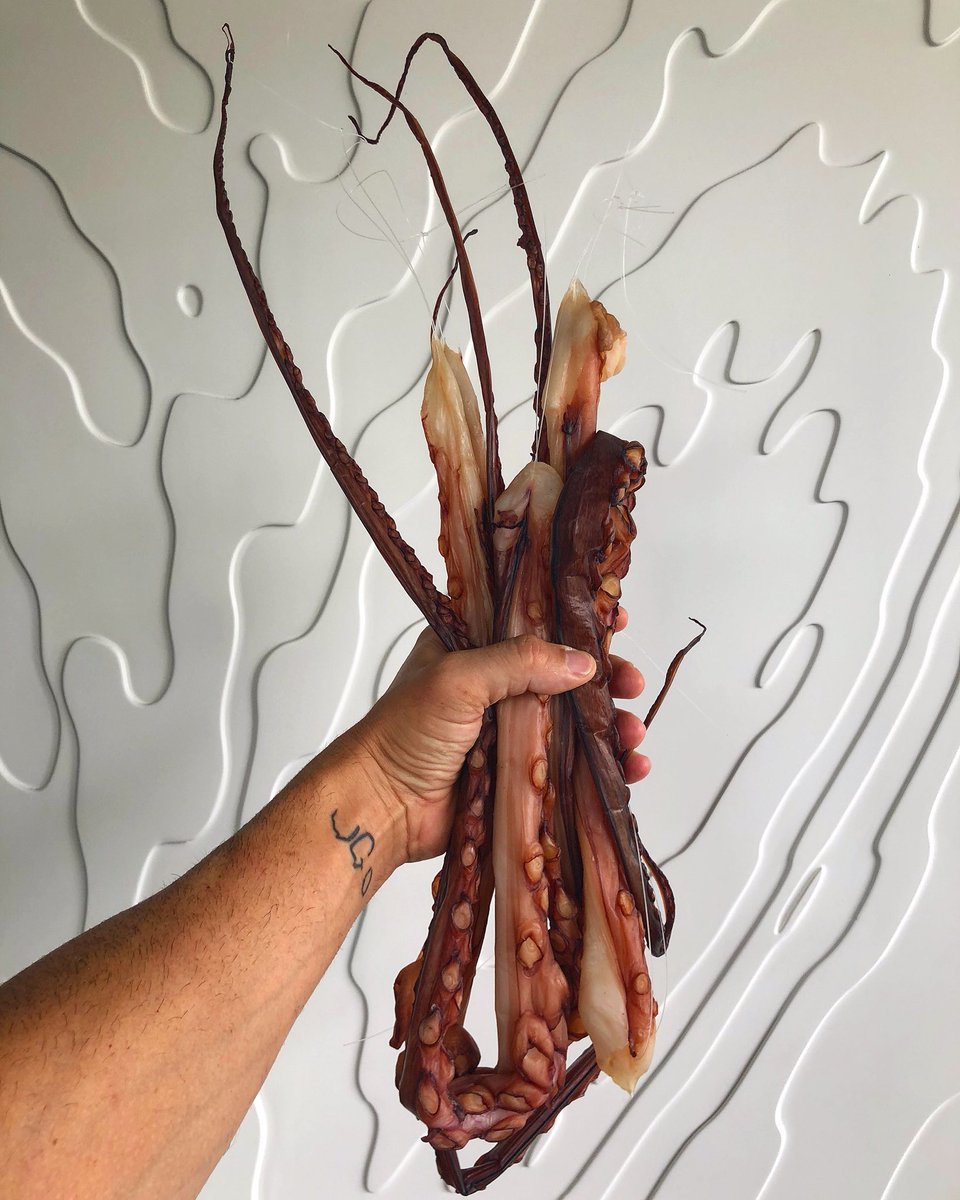 QiqeDacosta's tweet photo. Pulpo de roca. Lavado en agua de mar durante tres hora. Tendido y seco al aire del mar en nuestro campanario durante dos dias. Después cinco minutos se llama directa, para obtener un bocado muy especial. #pulposeco
Os invito a ello. #quiquedacosta https://t.co/bcrJdzwTVw