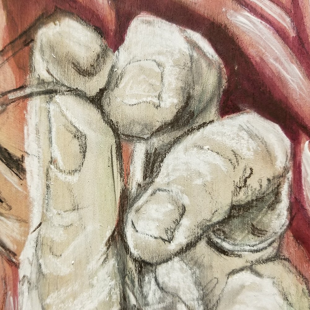 CCAH_NA's tweet photo. "Sometimes when you are drawing another person, you are really drawing yourself and the things you see in yourself," @KatyTraughber . Detail of "Begotten"
#spawninggrounds #artexhibition
Quote from @newsandtribune https://t.co/kVHdYW2yZM