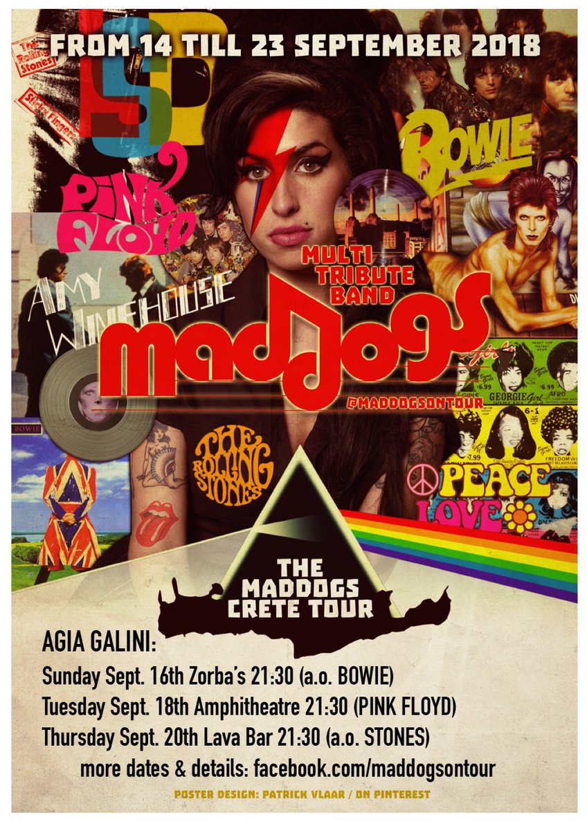Maddogs take their friends #DavidBowie #amywinehouse #pinkfloyd #rollingstones to #crete, #greece Why don’t you join?