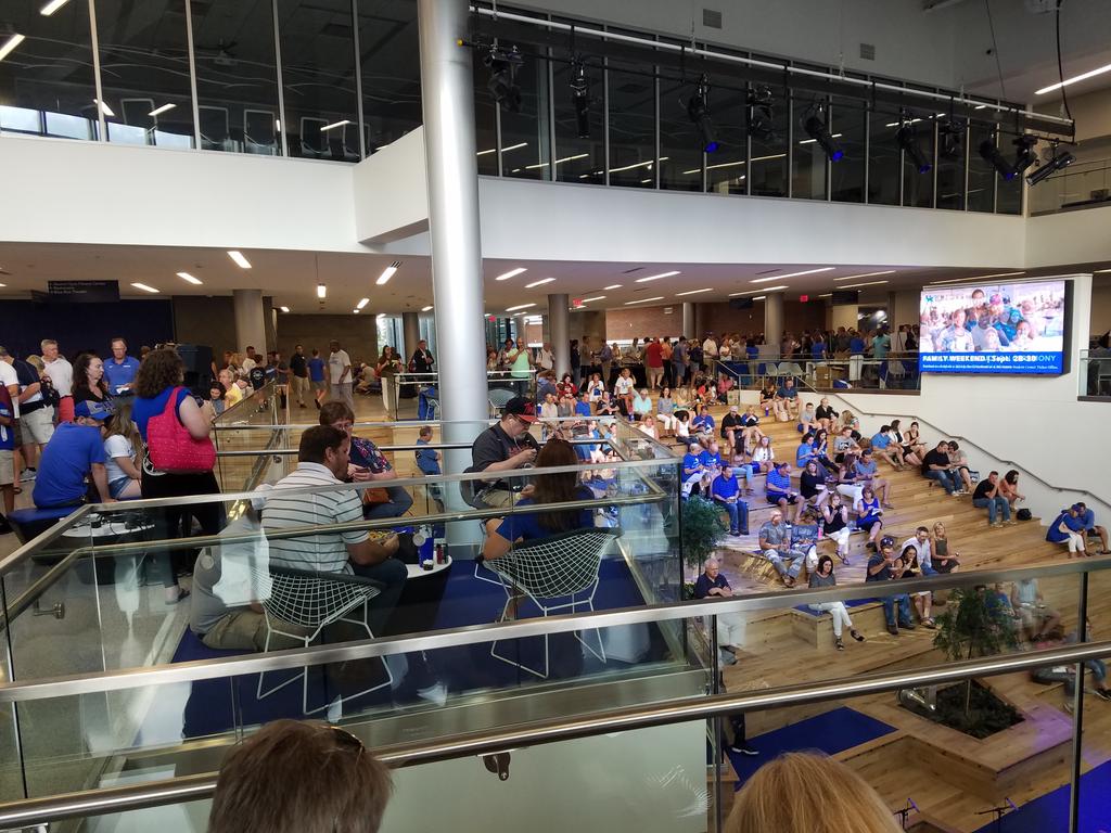 UKFireMarshal's tweet photo. UK Fire Marshal at the Parents Reception at the Gatton Student Center.   Welcome to the University of Kentucky! #BigBlueMoveIn https://t.co/CsTM14qL8l