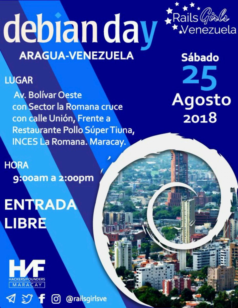 techbustersve's tweet image. Atención Barquisimeto y Maracay... #debian #debianday #FLOSS #Linux #Barquisimeto #Maracay