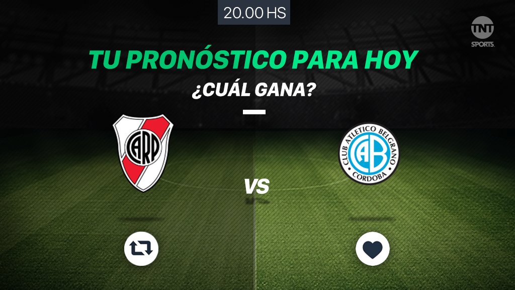 TNTSportsAR's tweet photo. #TNTSports | River y Belgrano vienen de empatar sin convertir goles. ¿Podrán abrir el arco en el Monumental?¿Cuál gana? https://t.co/MUiNElTlon