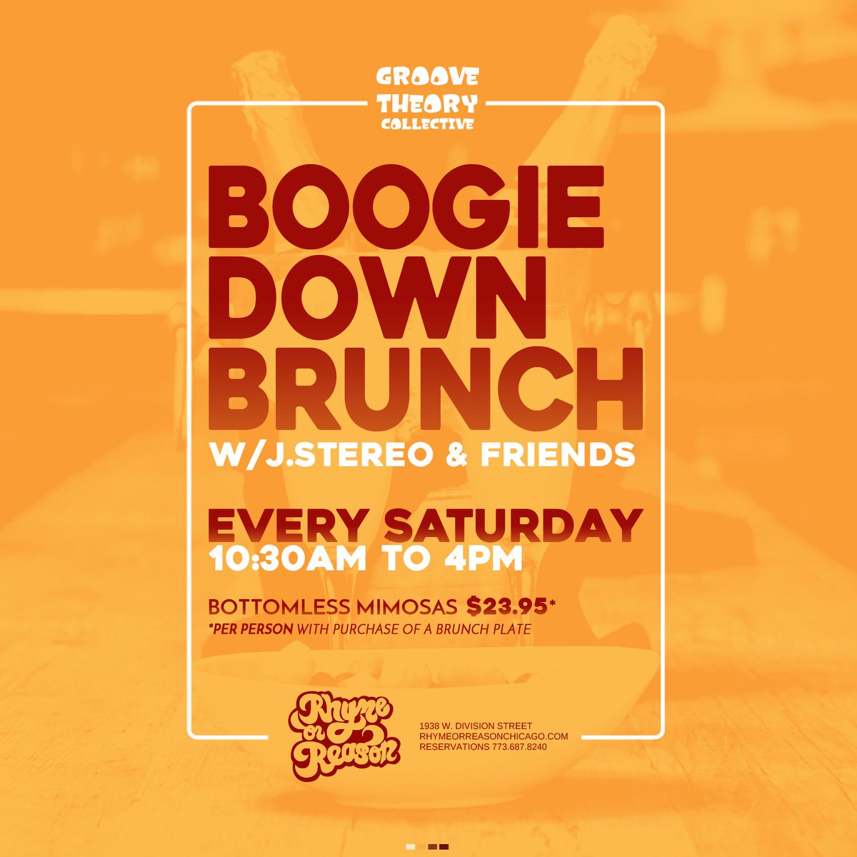 Every Saturday morning its brunch w/DJ J.Stereo &amp; Friends and they make sure you boogie on the dance floor while downing bottomless mimosas!! #freshretro #bottomessbrunch